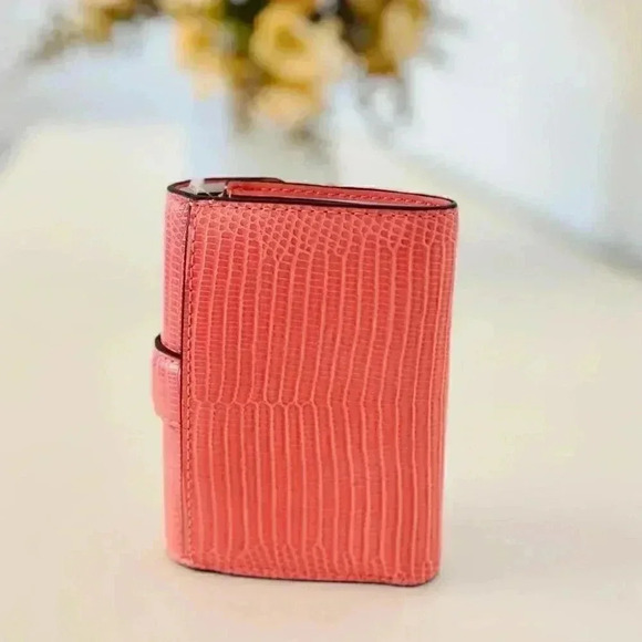 Michael kors carmen trifold wallet leather grapefruit new - Picture 2 of 4